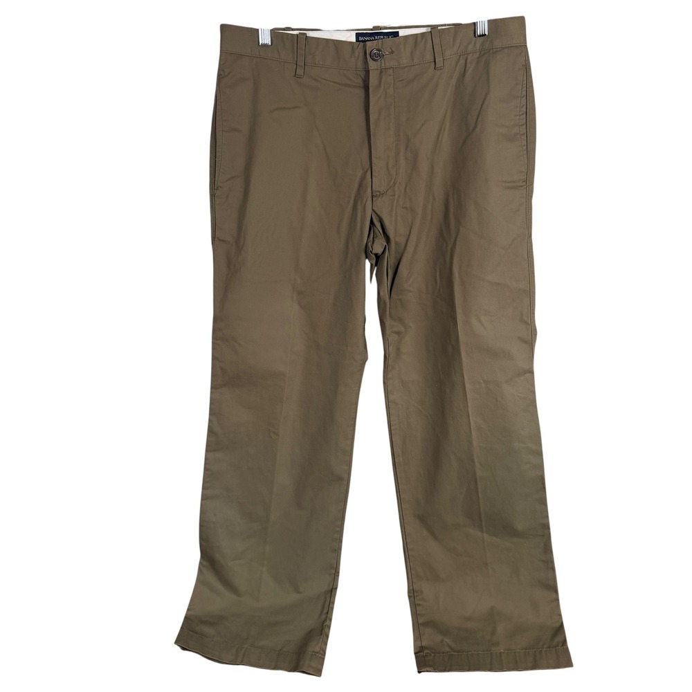 Vintage Banana Republic Chino Pants Mens 35x32 Olive Green Cotton Straight Leg